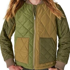 Lucky Brand Patchwork Quilted Bomber Jacket, size XL